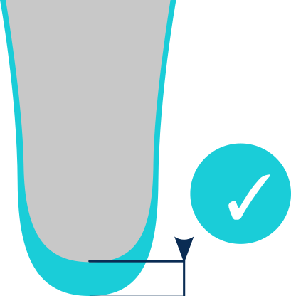 Minimum thickness at knee level